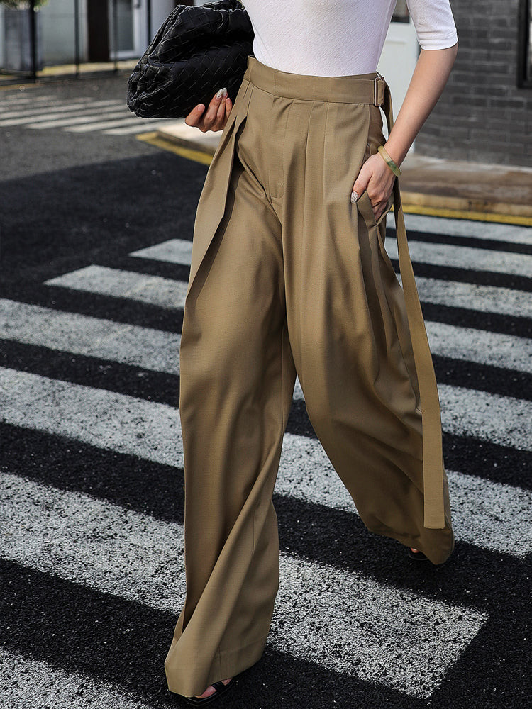 Oversized Tied Wide Leg Dress Pants | Commense