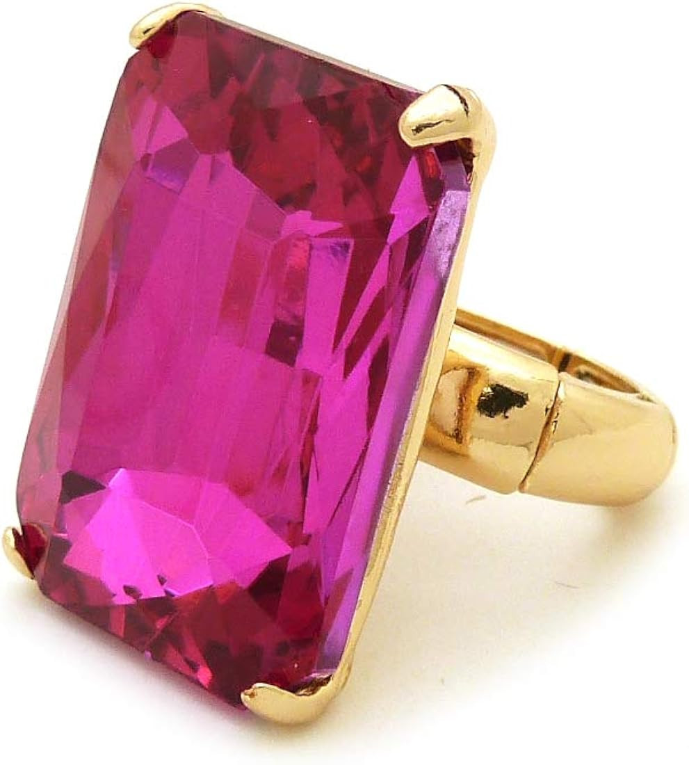 Fashion 21 Women's Extra Big Crystal Colorful Stone Stretch Ring | Amazon (US)