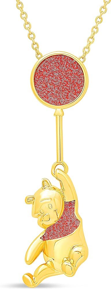 Disney Classics Winnie the Pooh Gold Plated Swinging Balloon Necklace, 18" | Amazon (US)