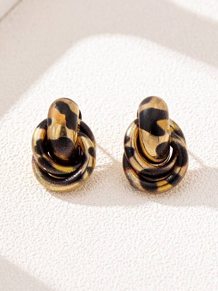 1 Pair Geometric Patchwork Hip Hop Earrings, Suitable For Women's Daily & Festival Wear | SHEIN