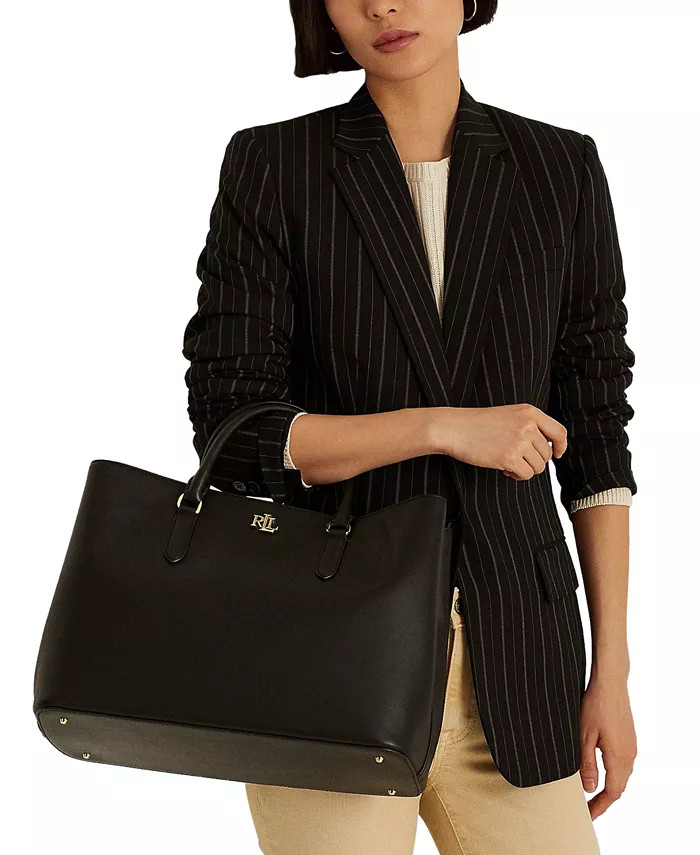 Lauren Ralph Lauren Women's Full-Grain Smooth Leather Large Marcy Satchel - Macy's | Macy's