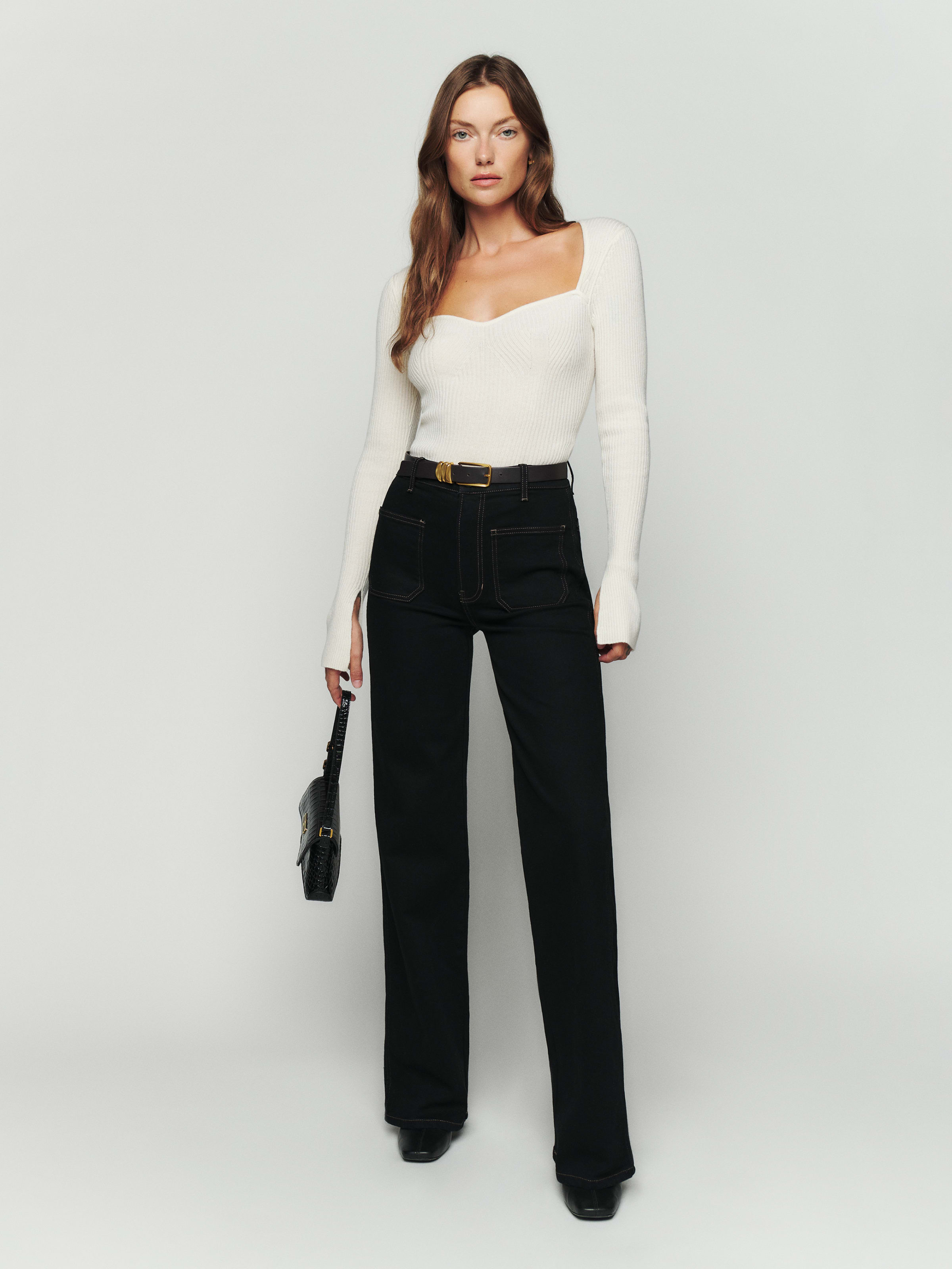 Alyssa High Rise Wide Leg Long Jeans | Reformation (Global)