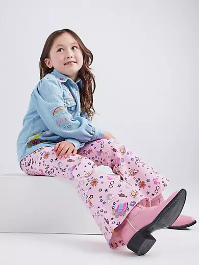 Wrangler x Barbie™ Girl's Trumpet Flare Jean in Pinnacle Pink | Wrangler