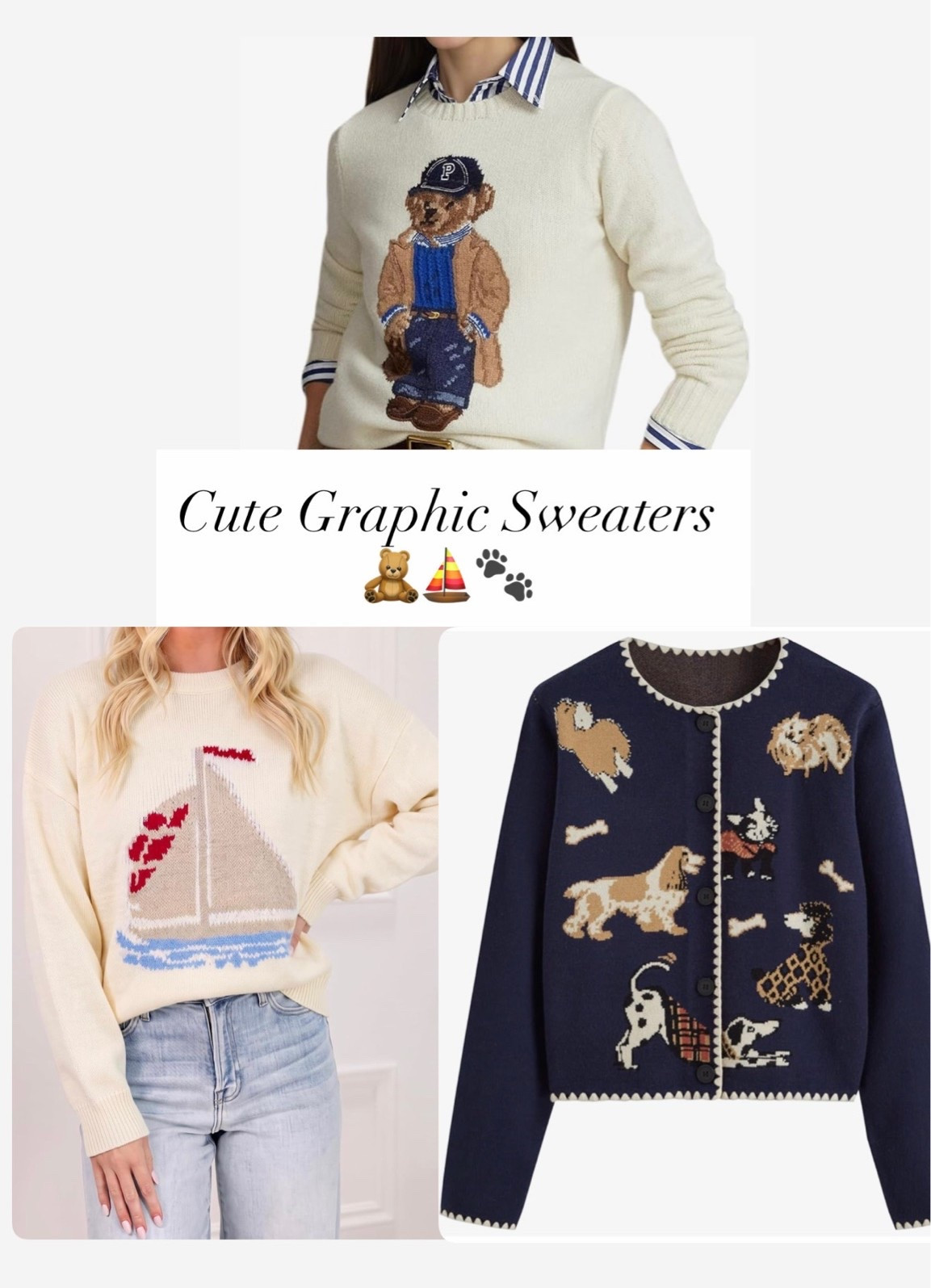 Ralph Lauren dupe, graphic sweaters. Fall fashion

#LTKSeasonal #LTKootd
