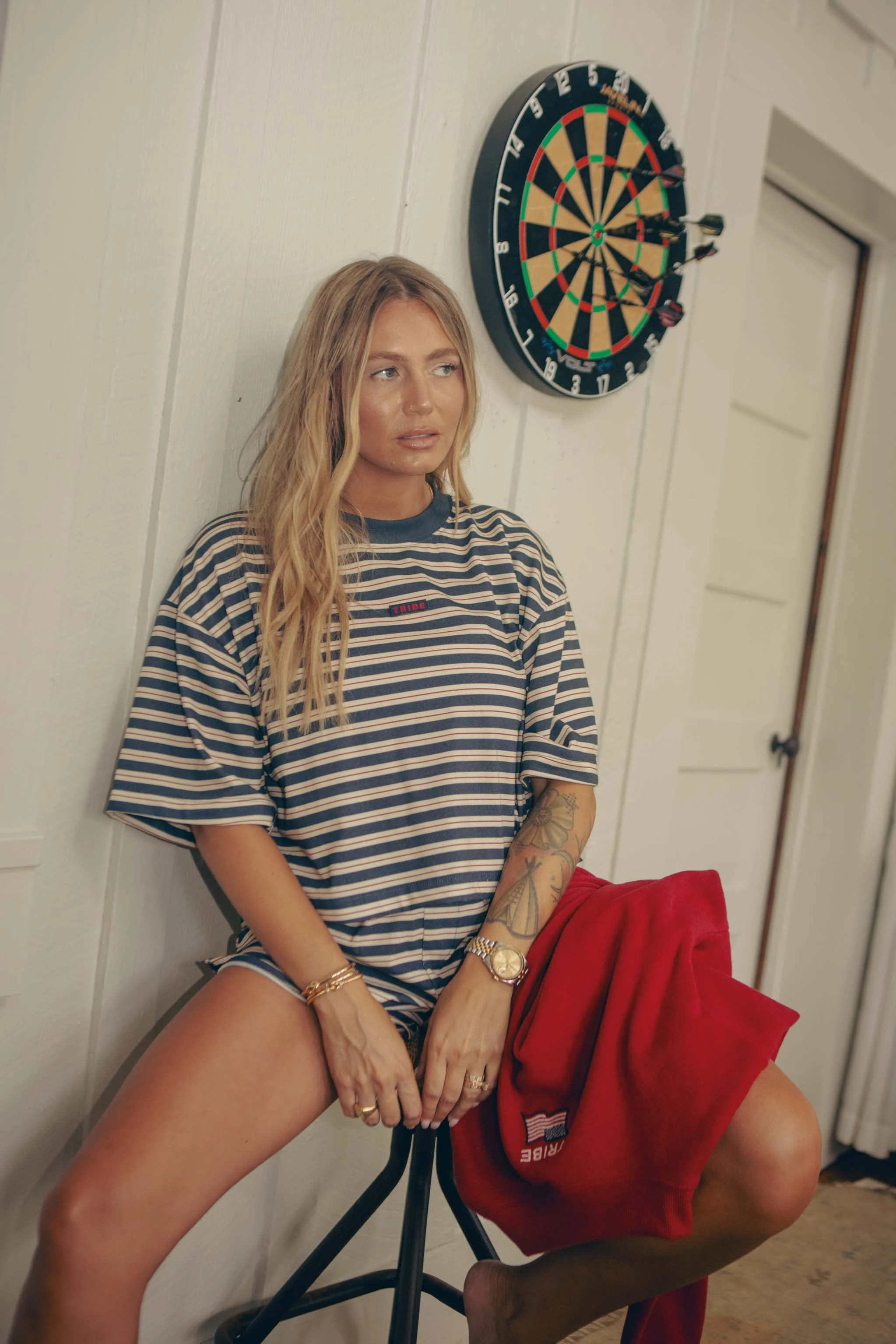 American Made Striped Boxy Tee | Tribe Kelley