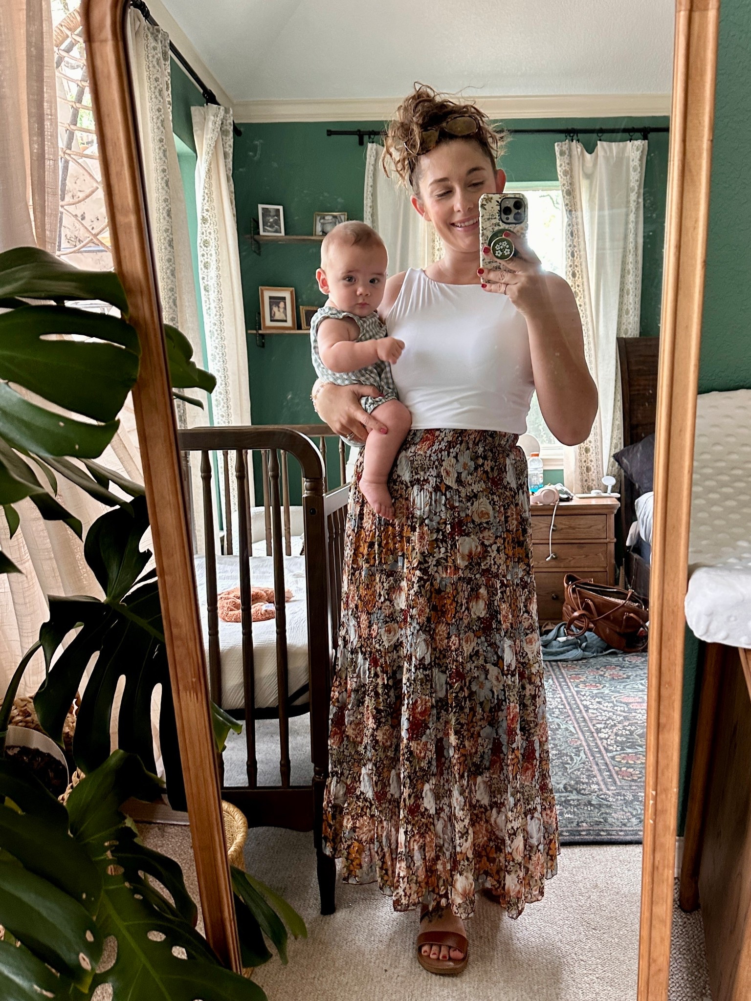 Easy, comfy, and a little bit dreamy for fall 🍂🤎 A flowy floral skirt, simple white top, and sandals that work just as well for coffee runs as they do for school pick-up. Linking the pieces (or similar finds) so you can recreate this cozy fall look.

#LTKPetite #LTKSaleAlert #LTKStyleTip