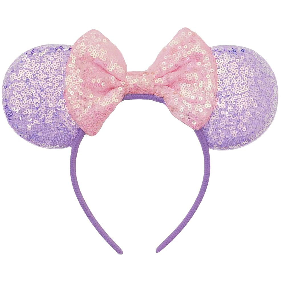 XINXIYAN Mouse Ears Headbands for Women Glitter Sequin Mouse Ears Bow Headband Birthday Party Pri... | Amazon (US)