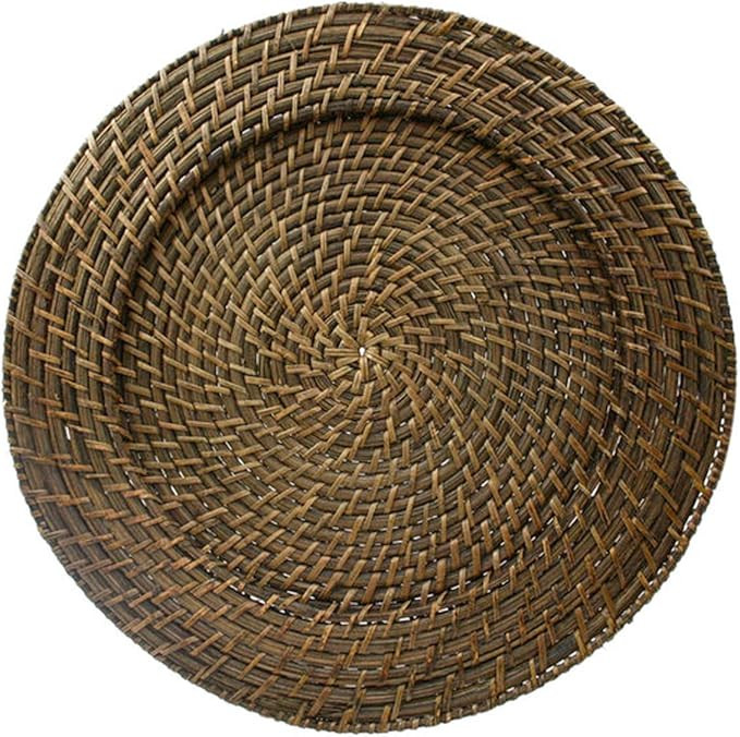 ChargeIt by Jay Rattan Plate Chargers - Round Rattan Placemat, Woven Natural Chargers for Dinner ... | Amazon (US)