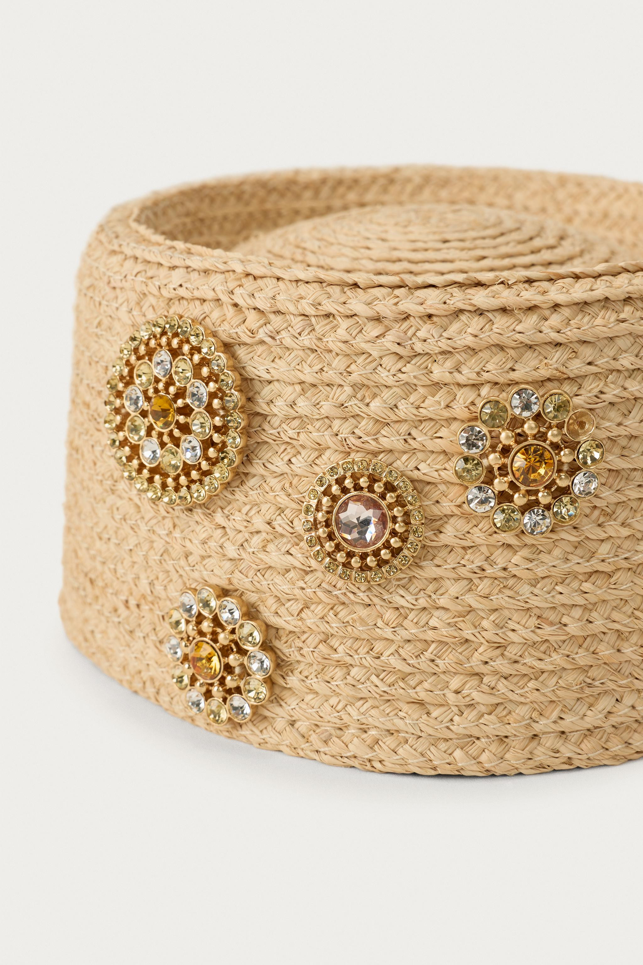 100% RAFFIA HEADPIECE WITH BROOCHES MARISA BERENSON X ZARA | Zara UK