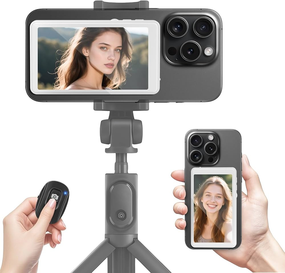 Wireless Selfie Monitor Screen for iPhone & Android, 1800mAh Magnetic Phone Vlog Selfie Screen wi... | Amazon (US)