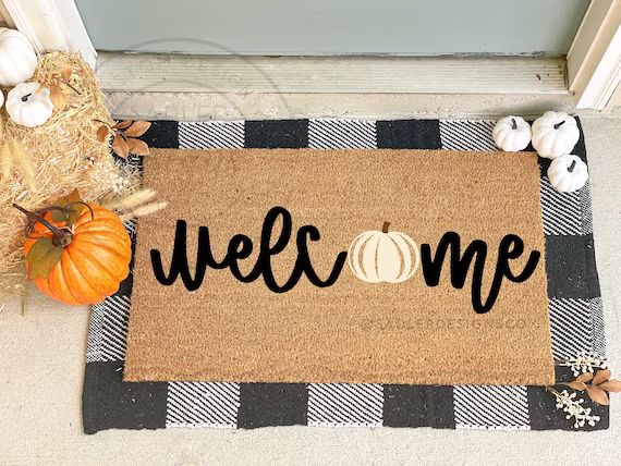 Pumpkin Welcome Mat  Pumpkin Doormat  Fall Doormat  Fall | Etsy | Etsy (CAD)