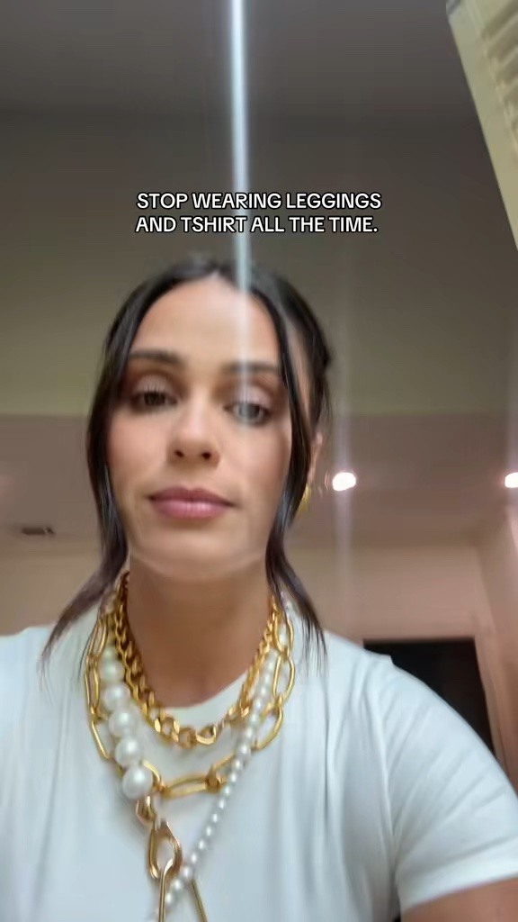I said what I said. Stop wearing leggings and a t-shirt every single day - you have clothes.

This exact outfit is proof a white tee can look like an actual outfit when you build around it right. Statement pants, layered gold, done. No overthinking required. Linking it all below 🤍 

 #LTKgrwm #LTKootd #LTKmomlife