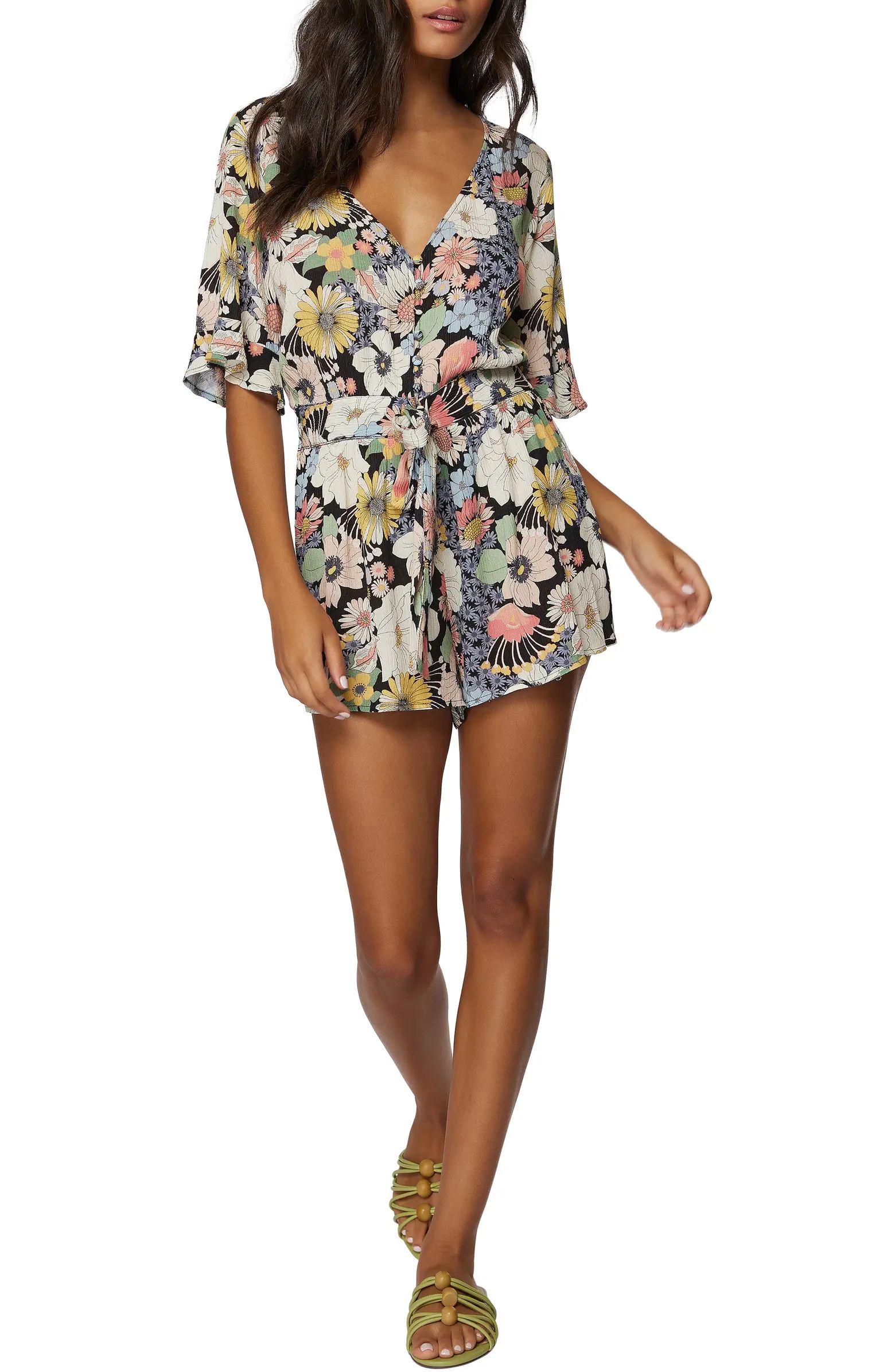 O'Neill Kyrie Floral Button Front Romper | Nordstrom | Nordstrom