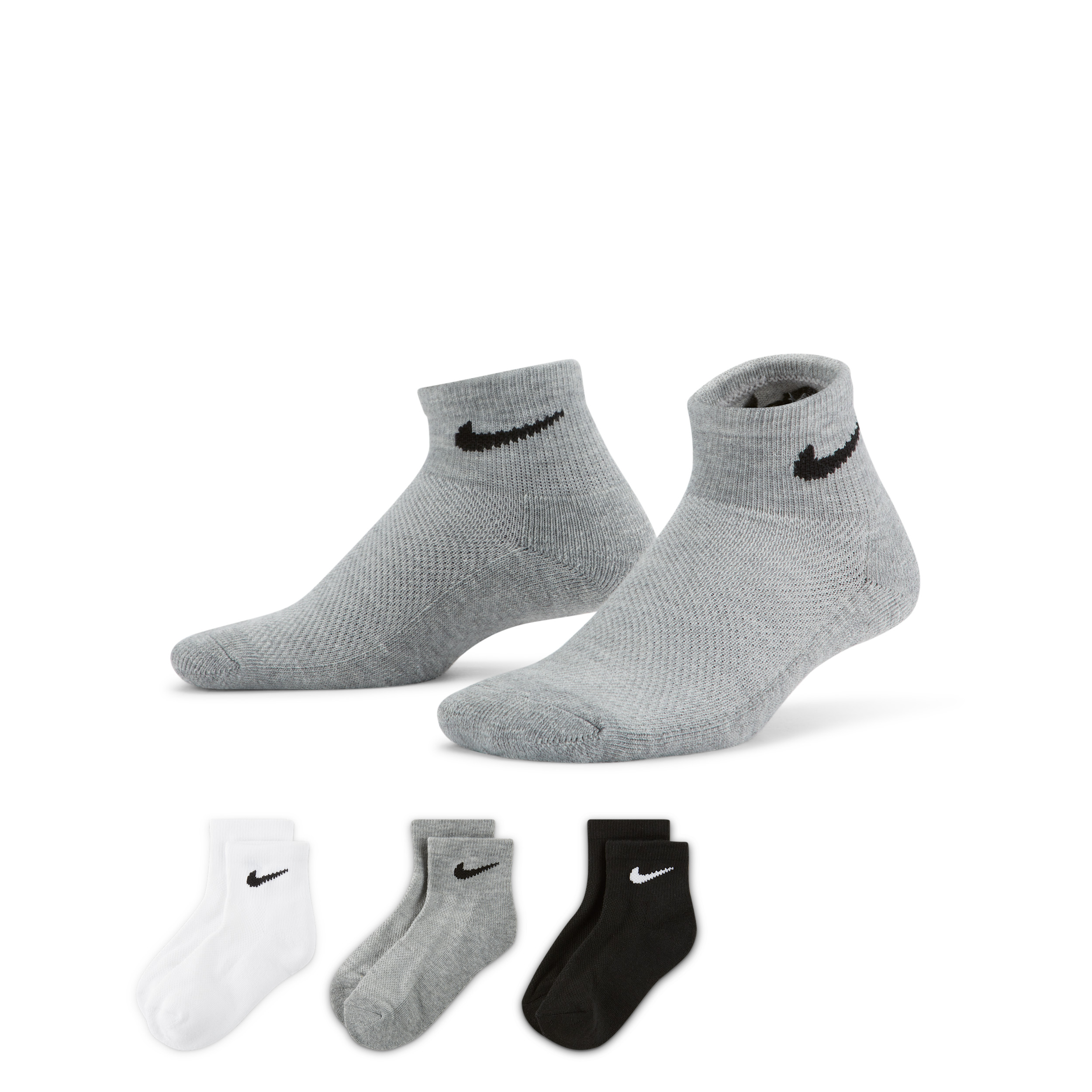 Nike Little Kids' Ankle Socks Box Set (6 Pairs) in White, Size: 4-5 | RN0372-001 | Nike (US)