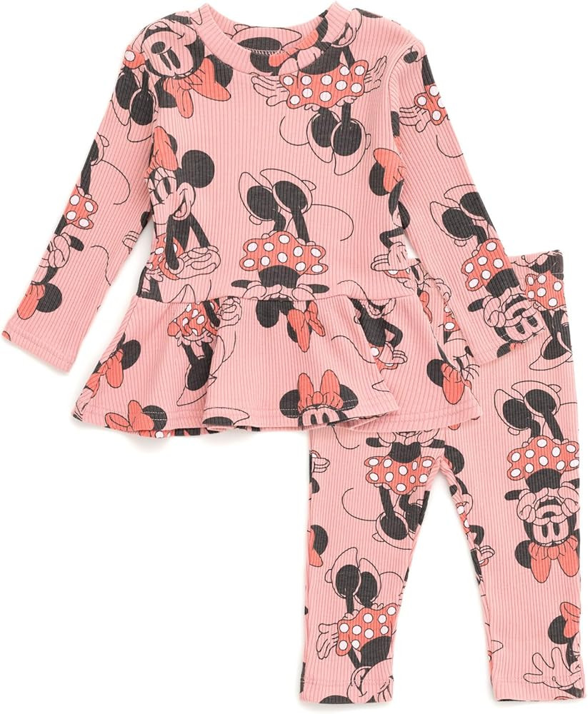 Disney Minnie Mouse Winnie the Pooh The Aristocats Lilo & Stitch Stitch Peplum T-Shirt and Pants ... | Amazon (US)