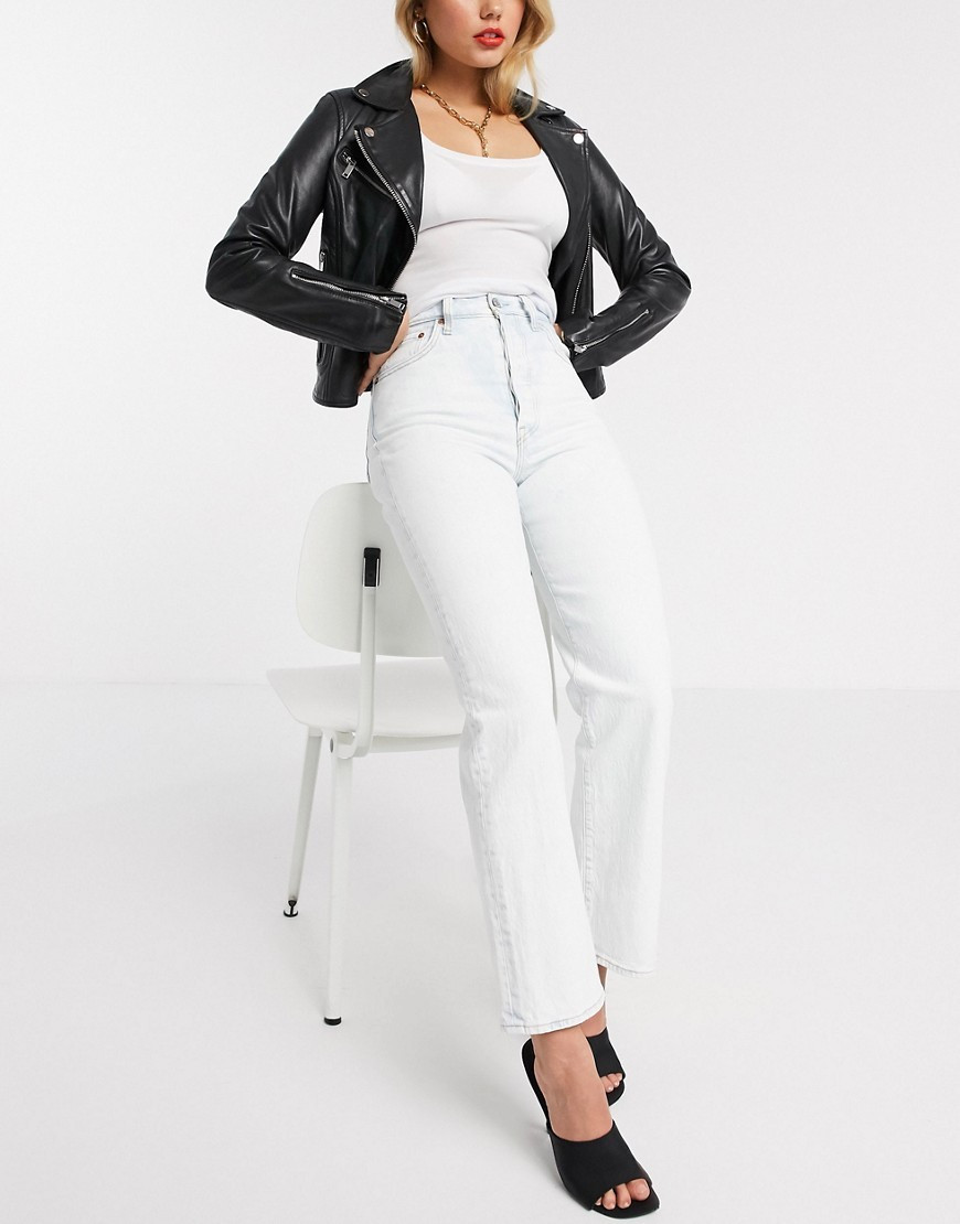 Levi's ribcage straight leg jean in white | ASOS (Global)