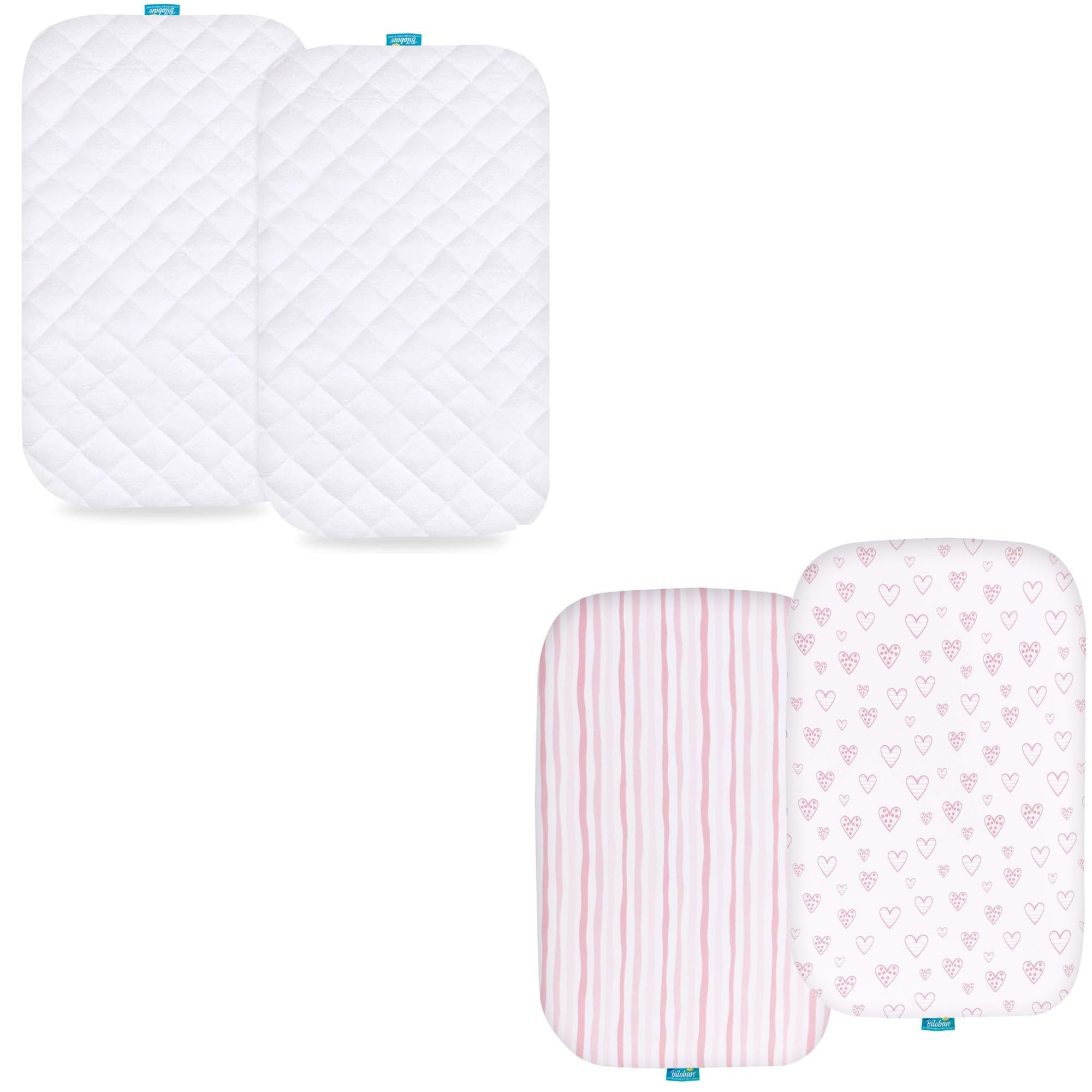100% Viscose Made from Bamboo Bassinet Mattress Protector & 100% Cotton Bassinet Sheets Fit for A... | Amazon (US)