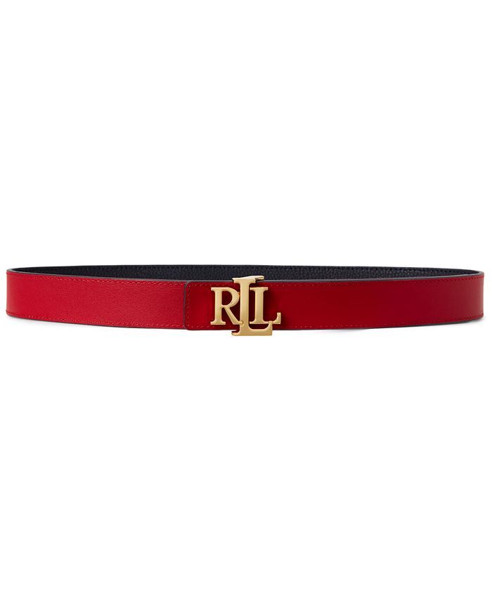 Lauren Ralph Lauren Colorblocked Reversible Leather Belt & Reviews - Belts - Handbags & Accessori... | Macys (US)