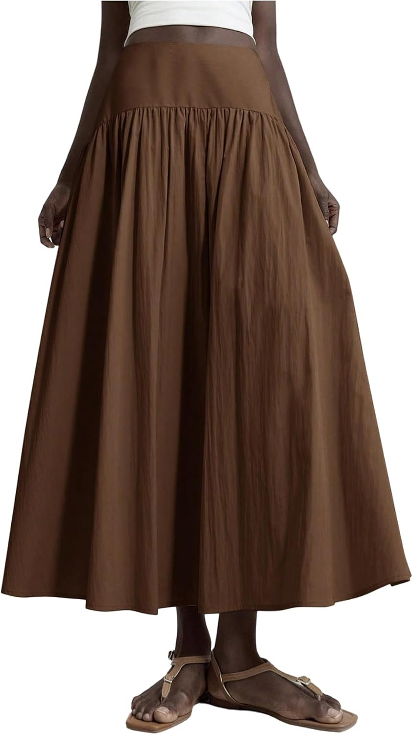 SHENHE Women's Summer Drop Waist Maxi Skirt A Line Going Out Long Skirt | Amazon (US)