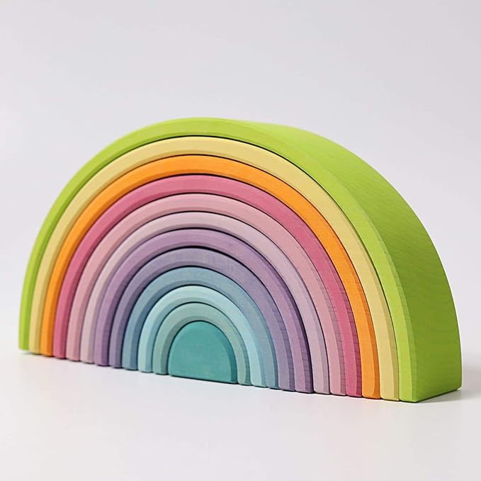 Grimm's Wooden Rainbow Pastel (Pack of 12) | Amazon (US)