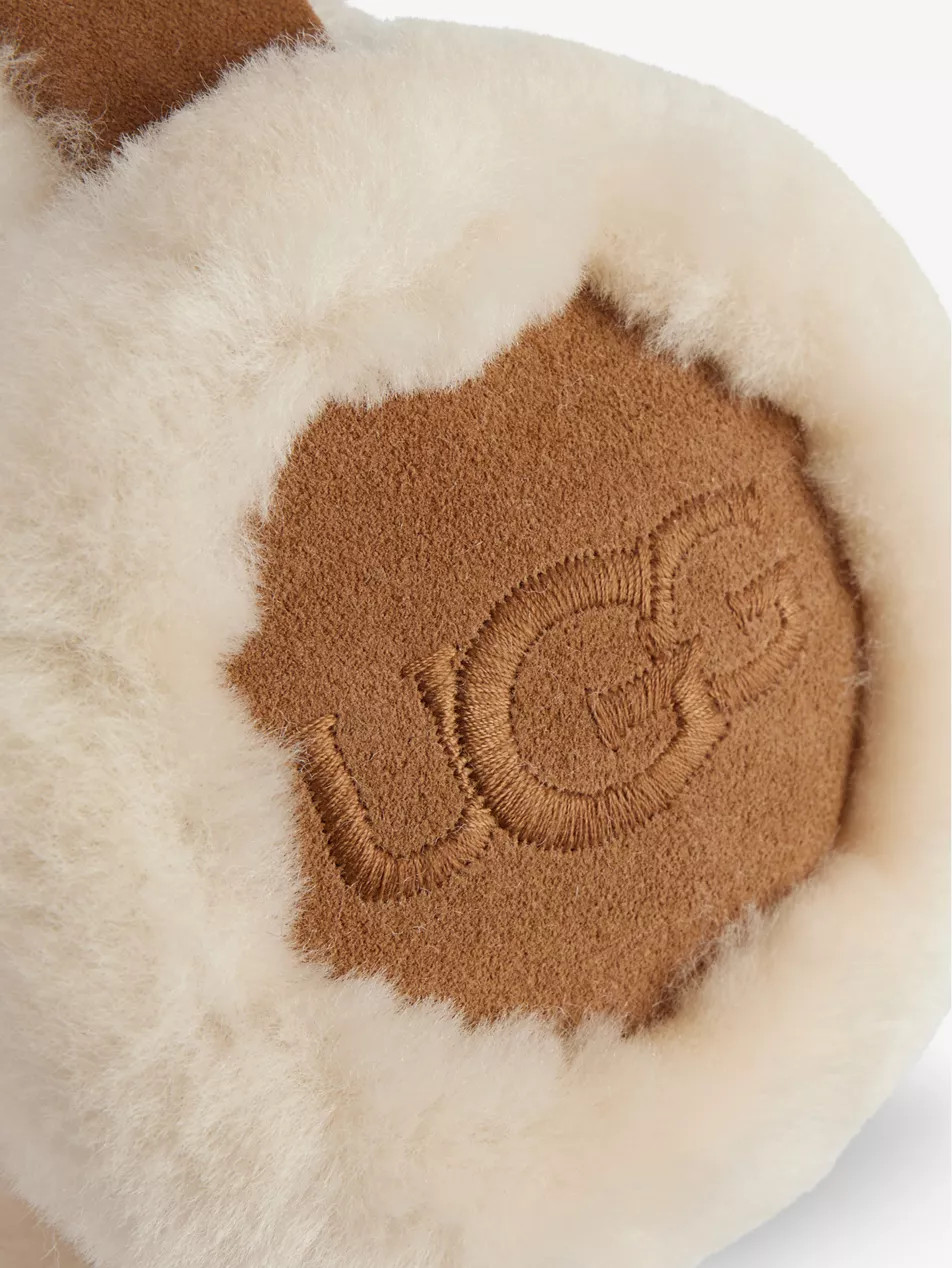 Brand-embroidered leather earmuffs | Selfridges