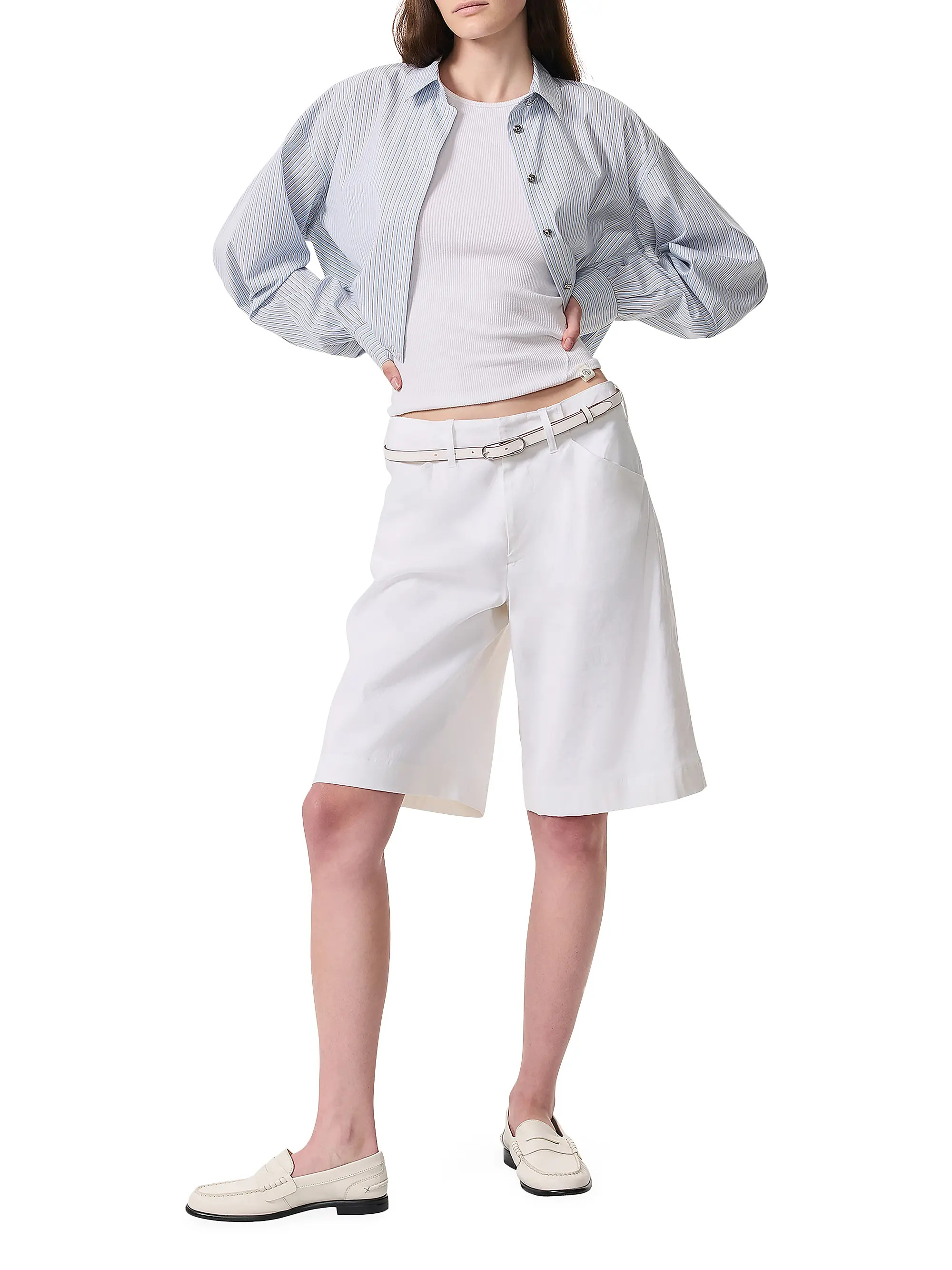 rag & bone Banks Linen-Blend Shorts | Saks Fifth Avenue | Saks Fifth Avenue