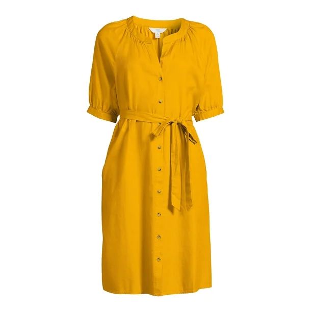 Time and Tru Women's Short Sleeve Shirt Dress - Walmart.com | Walmart (US)