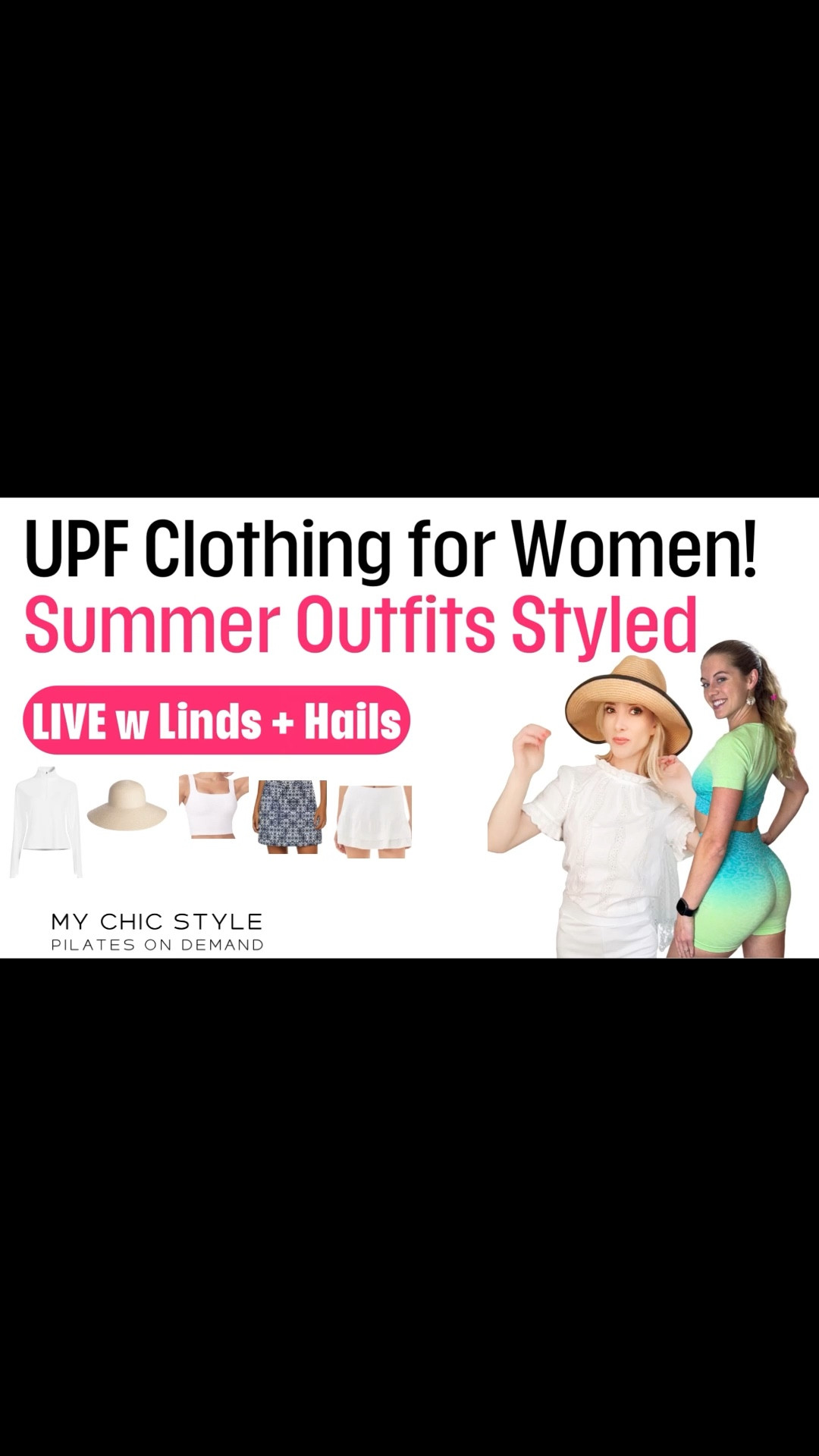 YouTube LIVE SHOPPING w Lindsay Bushman from Pilates on Demand!     
Tune in on Wednesday at 3 pm EST!

Hi! Welcome back to My Chic Style! I'm Hailey, your trusted guide to discovering the best classic chic products online, and today, Lindsay Bushman from Pilates on Demand is here with me to help you elevate your summer style with the best UV Protective Clothing Summer 2025. We'll Style You Head to Toe, Creating Sporty Chic, Beach-Ready Outfits for Summer 2025! If you're looking for shopping tips, styling advice, and product recommendations for the best clothes to buy this summer online, this show is for you!
🛍️ Shop Our Favorite UPF 50 Women's Clothing, and get answers to your Summer Outfit questions!
☀️ How To Wear UPF Clothing To Look Fashionable Working Out, At The Beach, & Outside This Summer
☀️ Outfits Styled with UV Protection UPF Clothing Explained
☀️ Style Guide To Looking Fashionable and Stylish This Summer
☀️ UPF50 Women's Clothing: What is UPF50, Where To Buy UPF 50 Clothing
☀️ Why UPF 50 Clothing is a Smart Shopping Purchase For Summer Sun Protection
☀️ GRWM & Linds LIVE! We'll Show You The Best Summer Clothing To Buy AND How To Style It
☀️ Sporty Chic Looks With Sun Protection

☀️ Get to Know Lindsay! ☀️
• Profession: Certified Pilates Instructor and 200-Hour E-RYT Yoga Teacher.
 •    Workout Style: Fresh, fun, and empowering workouts that are interesting and intelligent.
 •    Personal Interests: Adventure, mountain climbing, and travel.


#LTKActive #LTKStyleTip #LTKSwim