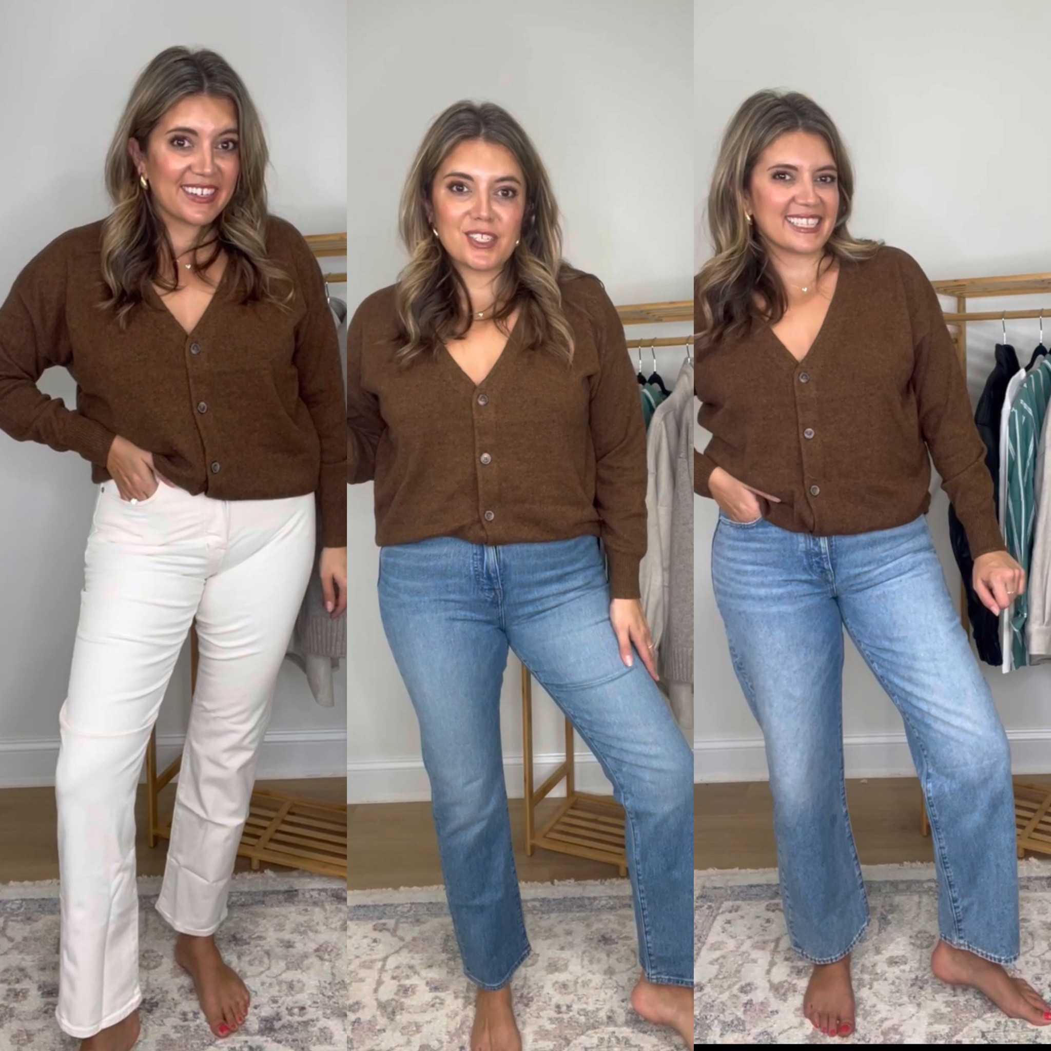 Madewell insider sale! 25% off! The perfect off white jeans, classic blue straight leg jeans, midrise relaxed leg jeans. Wearing a 29 in all pairs. 

#LTKsalealert #LTKfindsunder100 #LTKSale