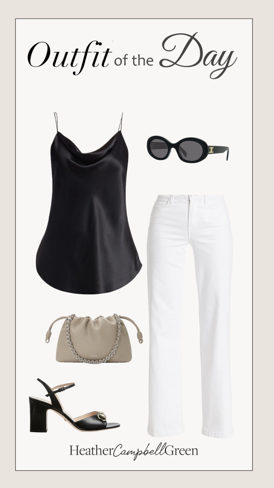 This is that clean quiet luxury formula that never misses from @Saks Fifth Avenue 

A silk black cami paired with high rise white denim instantly feels polished elevated and effortless The contrast is what makes it crisp minimal and timeless Add classic black accessories and a neutral statement bag and the entire look reads refined without trying

These are the pieces that build a strong wardrobe Everything works together and everything works on its own #Saks #SaksPartner