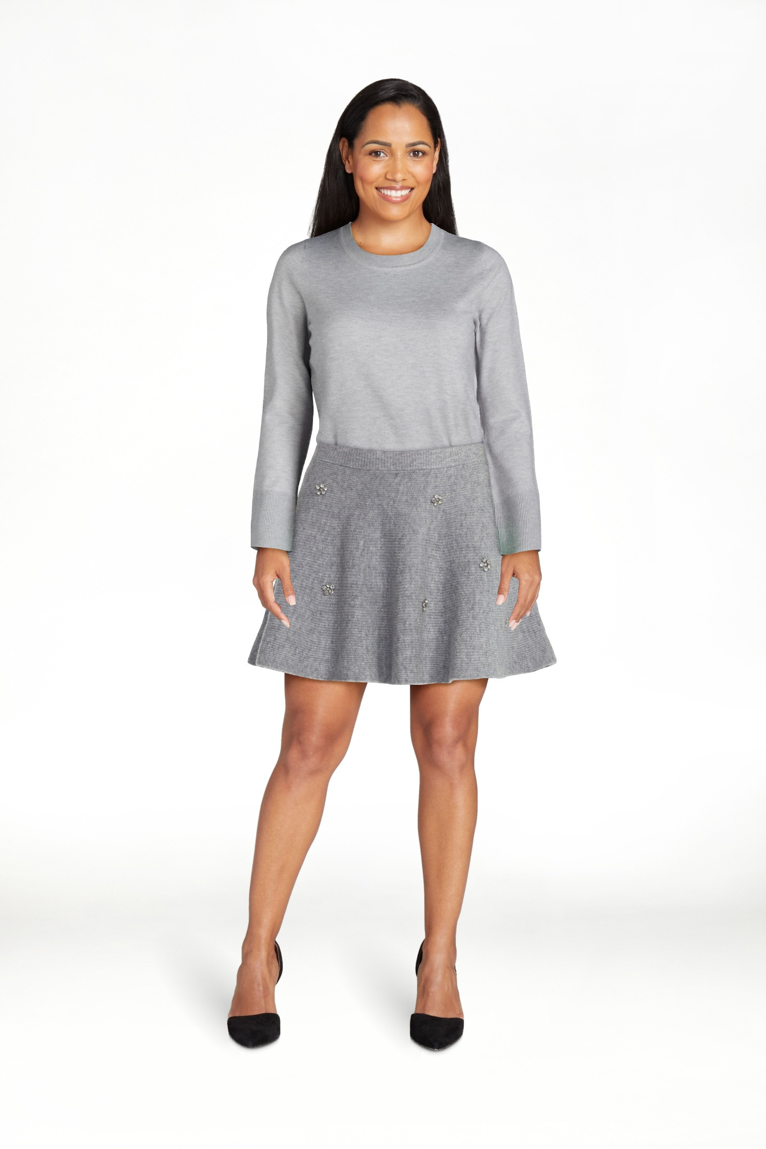 Free Assembly Women's and Women’s Plus Embellished Mini Sweater Skirt, Sizes XS-4X | Walmart (US)