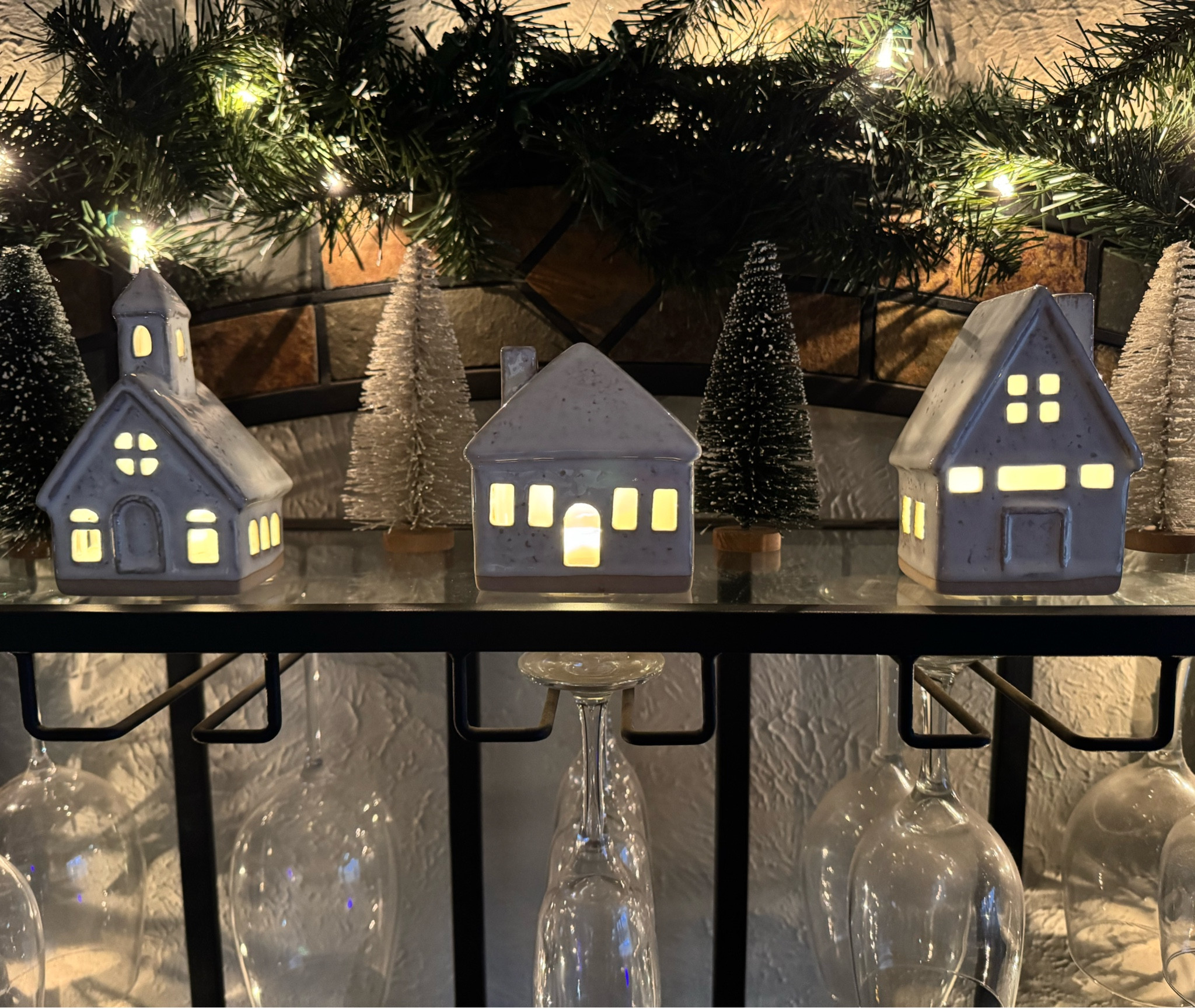 Christmas decor, holiday decor, white ceramic LED lighted Christmas village, bottle brush Christmas trees, flocked trees, Christmas shelf decorations, target holiday home finds 

#LTKHome #LTKHoliday #LTKFindsUnder50