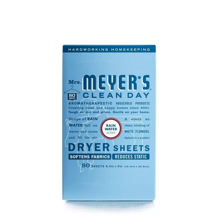 Mrs. Meyer's Clean Day Dryer Sheets - Rain Water - 80ct | Target