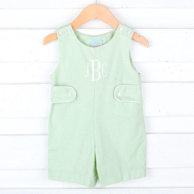 Light Green Gingham Jon Jon | Classic Whimsy