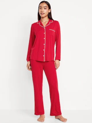 Knit Jersey Pajama Pant Set | Old Navy (CA)