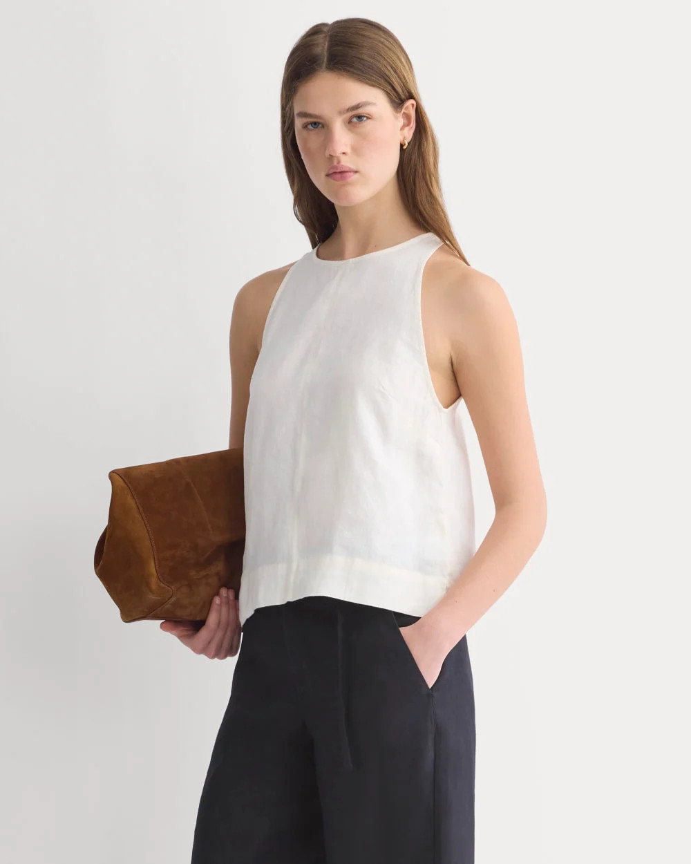 The Linen High-Neck Tank | Bone | Everlane