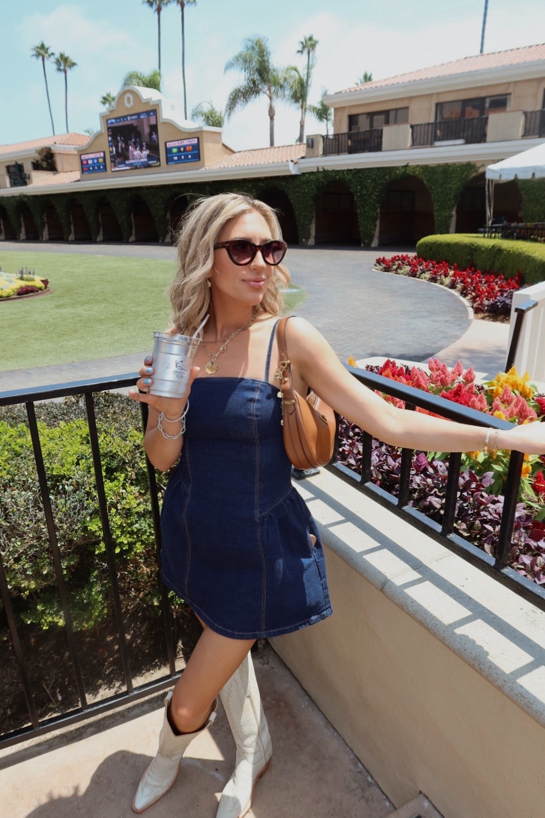 cowboy boots | denim dress | horse races | outfit | summer | dress and boots | Del Mar 

#LTKSeasonal #LTKStyleTip #LTKShoeCrush