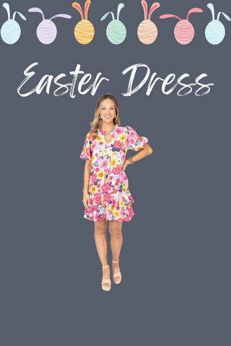 Easter 
Spring outfit 
Easter dress 
Spring dress 
Floral print dress
Ruffle dress 

#LTKstyletip #LTKfindsunder100 #LTKSeasonal