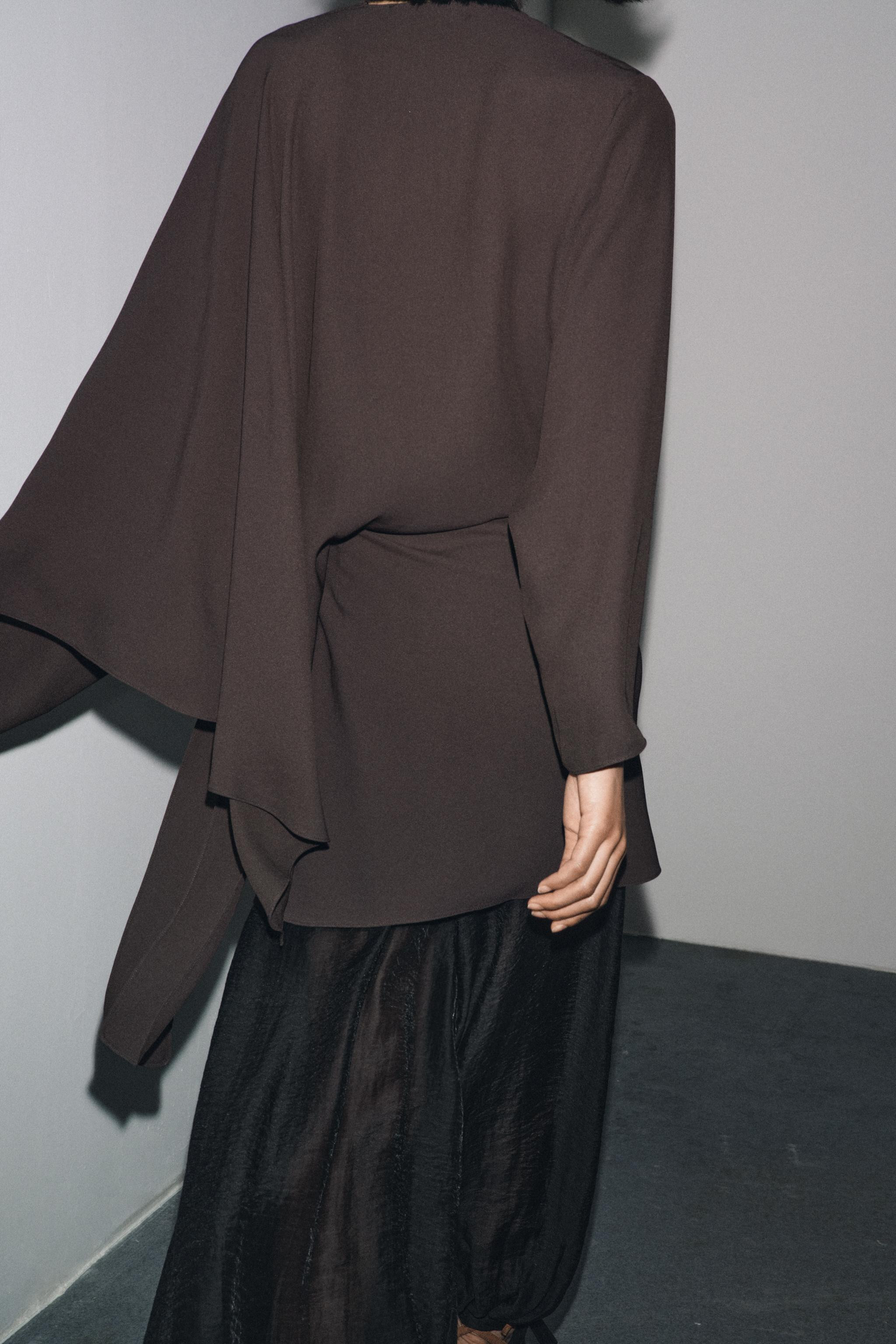 ZW COLLECTION ASYMMETRIC WRAP BLOUSE | Zara UK