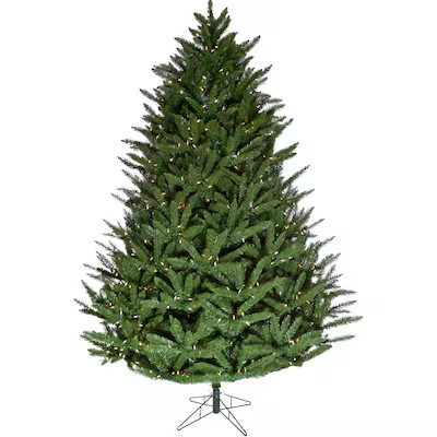 Fraser Hill Farm 7.5-ft Centerville pine Pre-lit Artificial Christmas Tree with White LED Lights ... | Lowe's