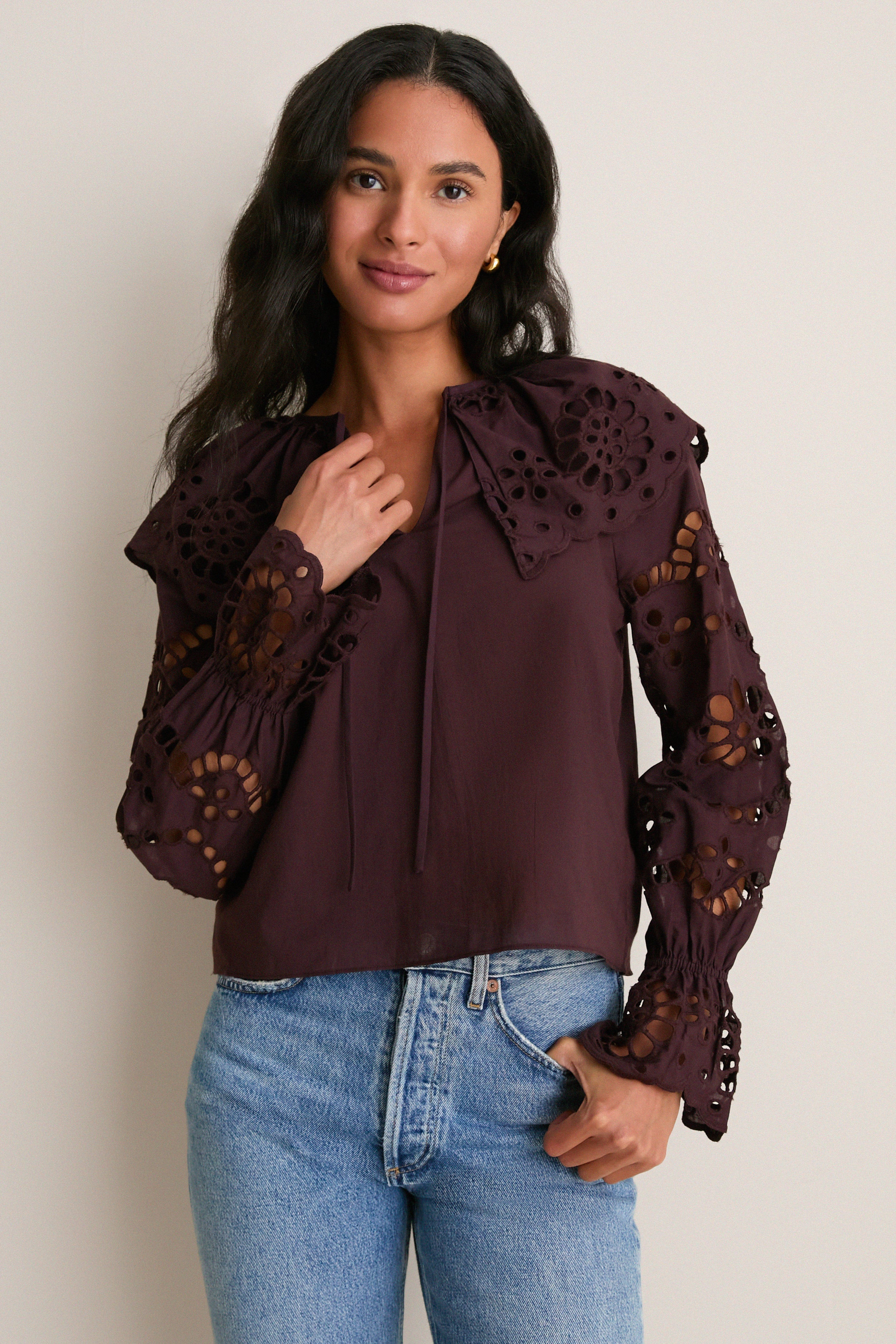Chocolate Aislinn Blouse | Tuckernuck (US)
