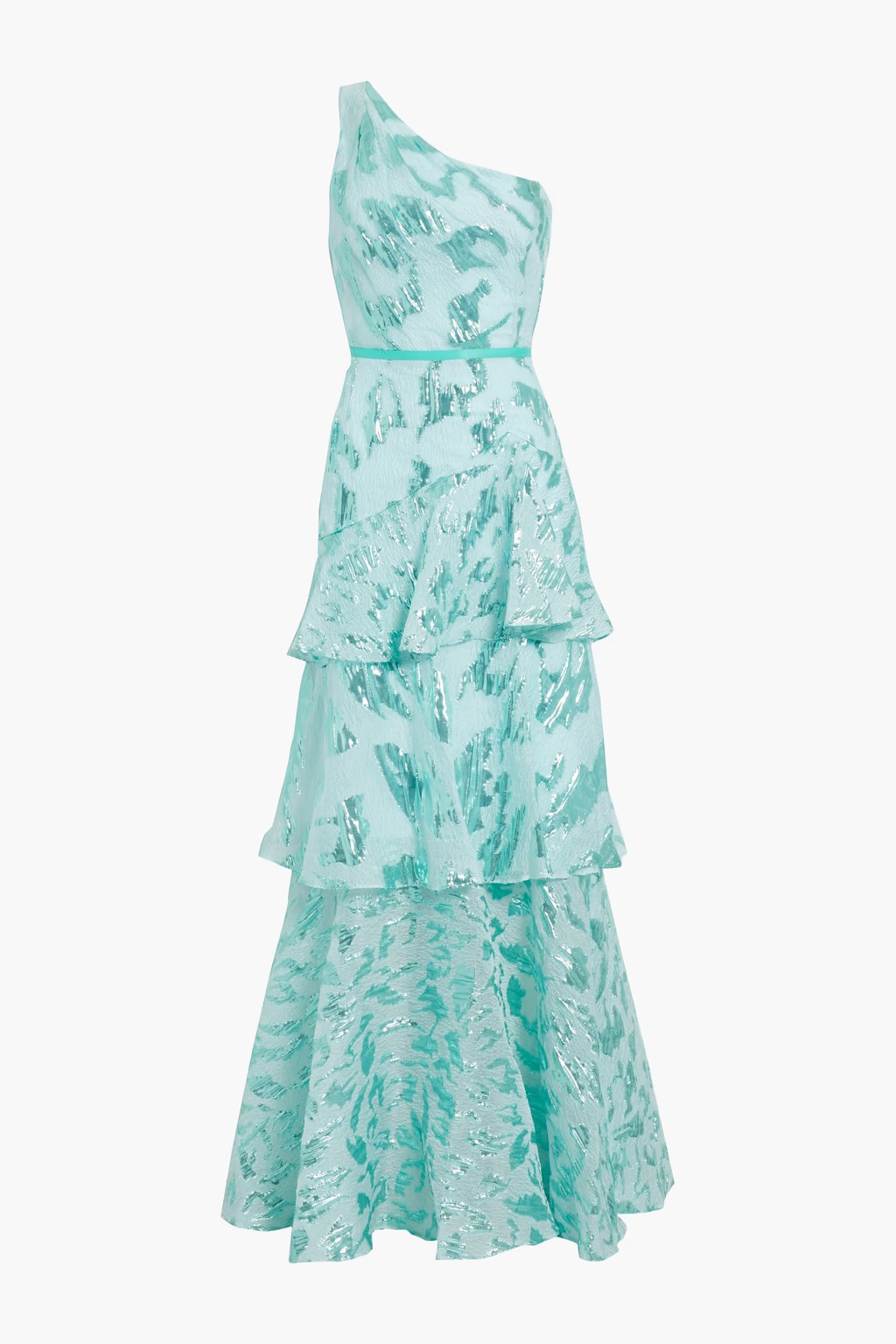 One-shoulder tiered brocade gown | The Outnet (US and CA)