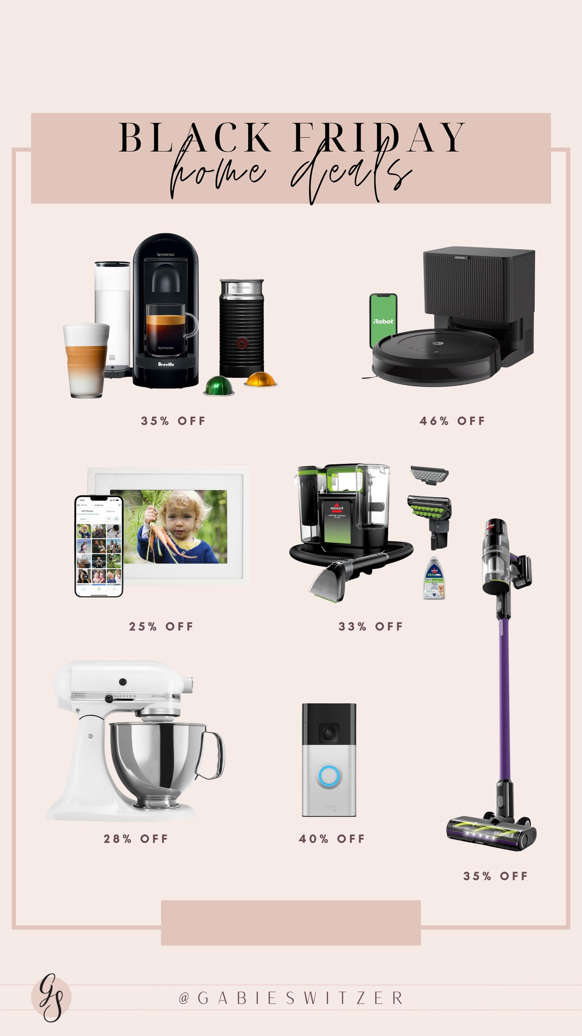 Amazon home deals! So many great sales happening! We have some version of all of these home essentials and certainly recommend them! Great home gift items too.

Nespresso // iRobot roomba // skylight digital frame // carpet cleaner // kitchenaid stand mixer // ring doorbell // vacuum 

#LTKCyberWeek #LTKSaleAlert #LTKHome