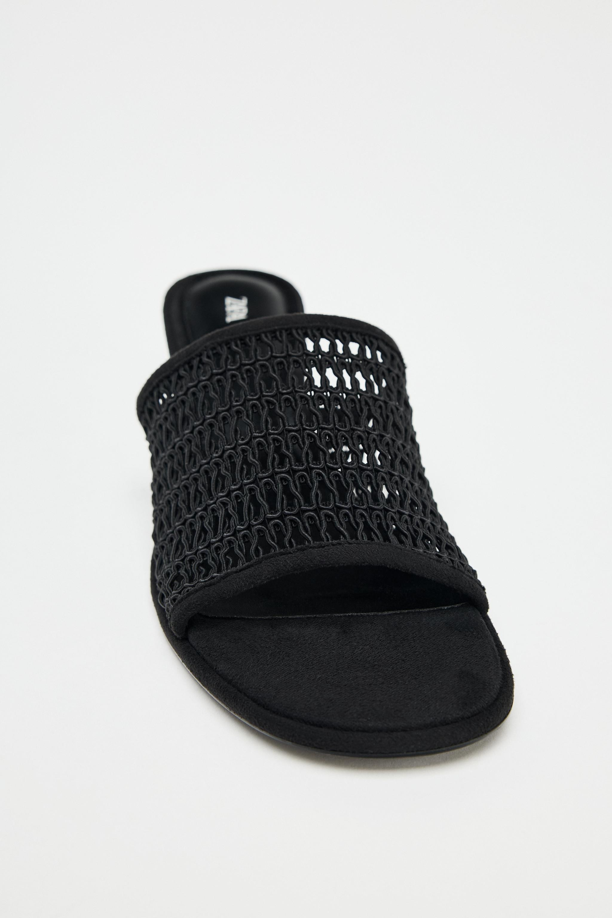 BRAIDED KITTEN HEEL MULE | Zara Canada