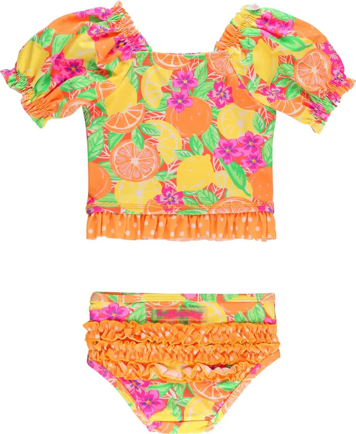 UPF50+ Puff Sleeve Ruffle Tankini 2-Piece Swimsuit | Nordstrom