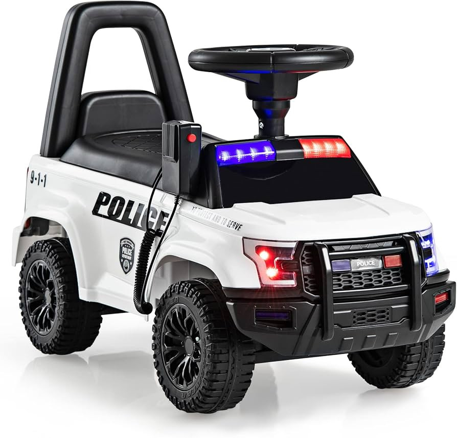 OLAKIDS Ride On Push Police Car, Toddler Foot-to-Floor Sliding Toy with Siren, Steering Wheel, Me... | Amazon (US)