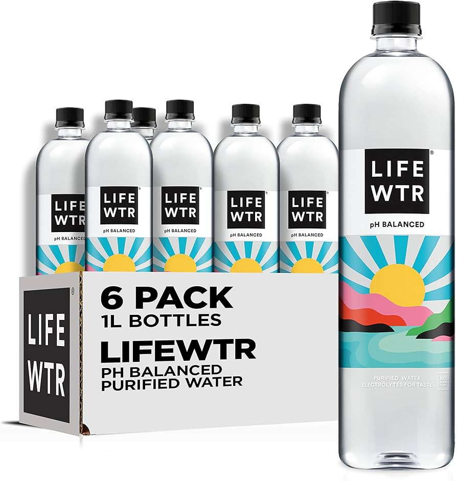 LIFEWTR Premium Purified Water, pH Balanced with Electrolytes, 100% recycled plastic bottles, 33.... | Amazon (US)