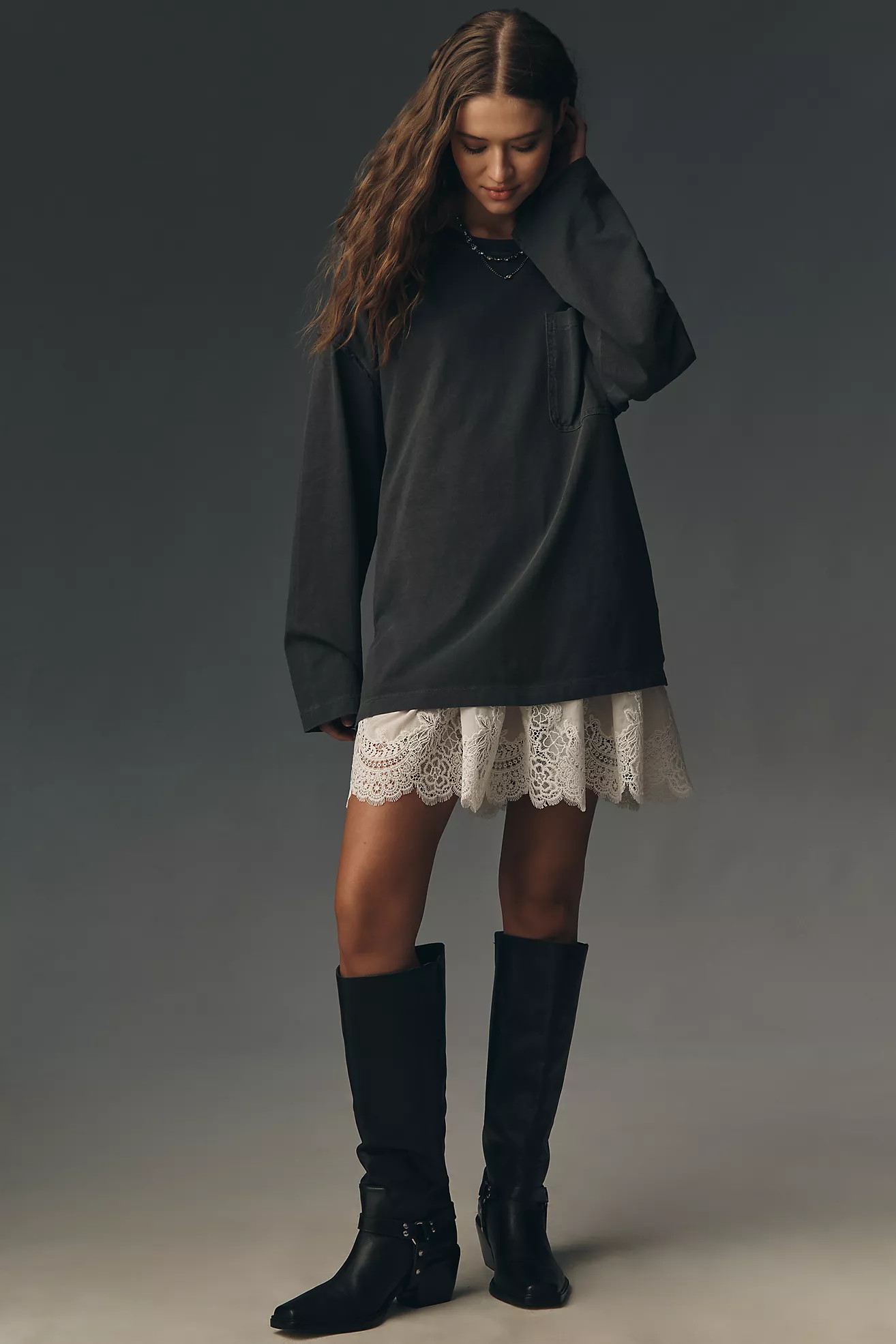 Pilcro Long-Sleeve Boyfriend Tee | Anthropologie (US)