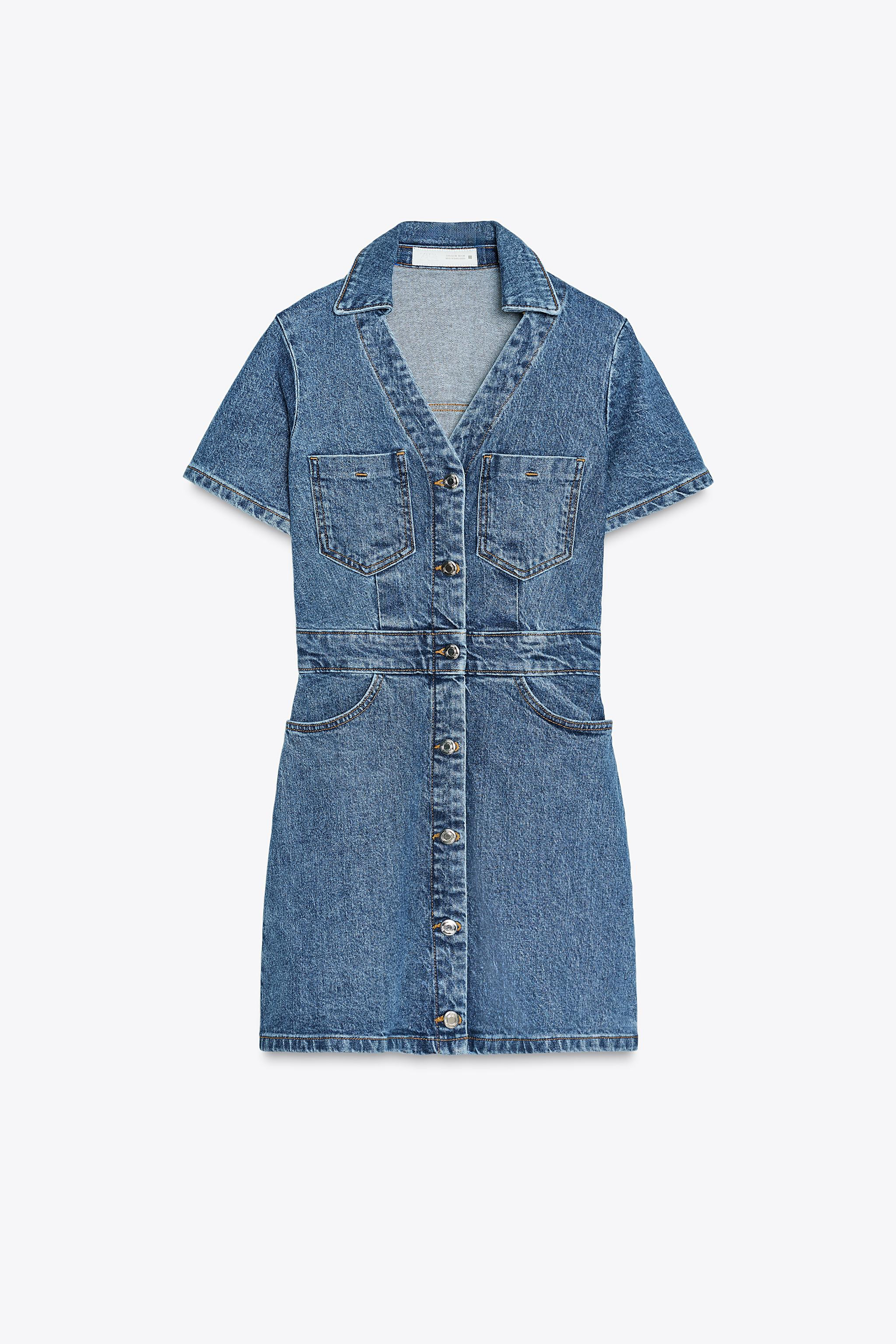 Z1975 MINI DENIM SHORT SLEEVE DRESS | Zara US