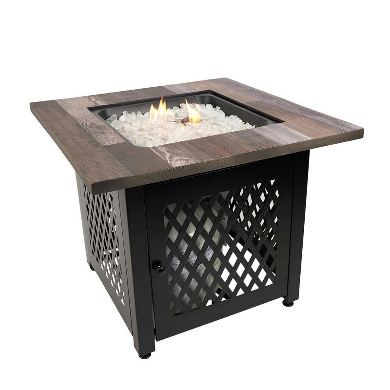 Endless Summer 30 Inch Square Outdoor UV Printed 50,000 BTU LP Gas Fire Pit​ Table with Faux Ma... | Target